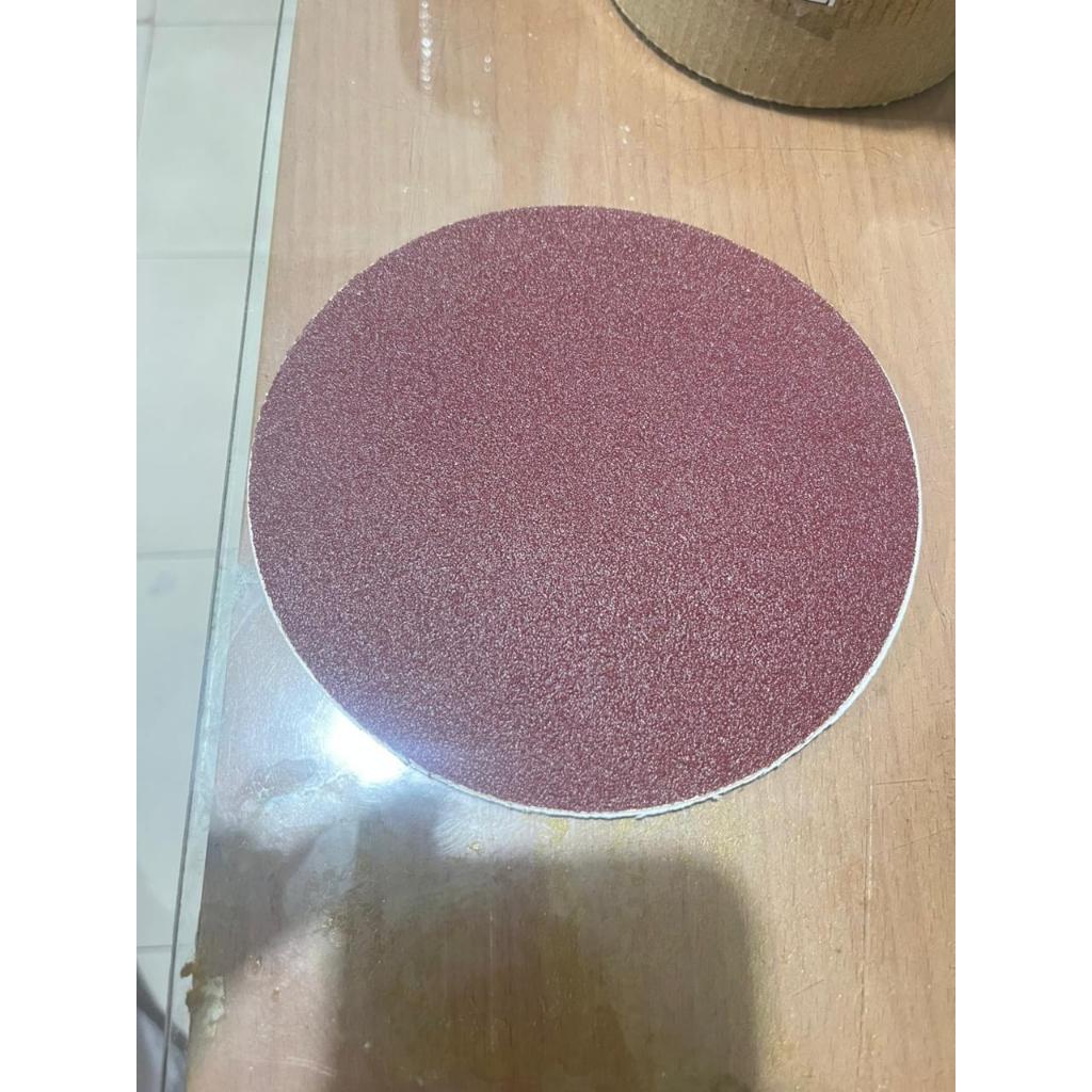 Amplas Bulat Velcro (Kain) 7 Inch Red/Merah Aluminium Oxide