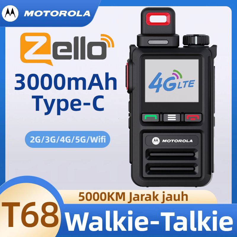 5000KM HT Motorola POC T68 SIM Card Global PTT Two Way Radio GPS WIFI POC Walkie Talkie REAL PTT/mot