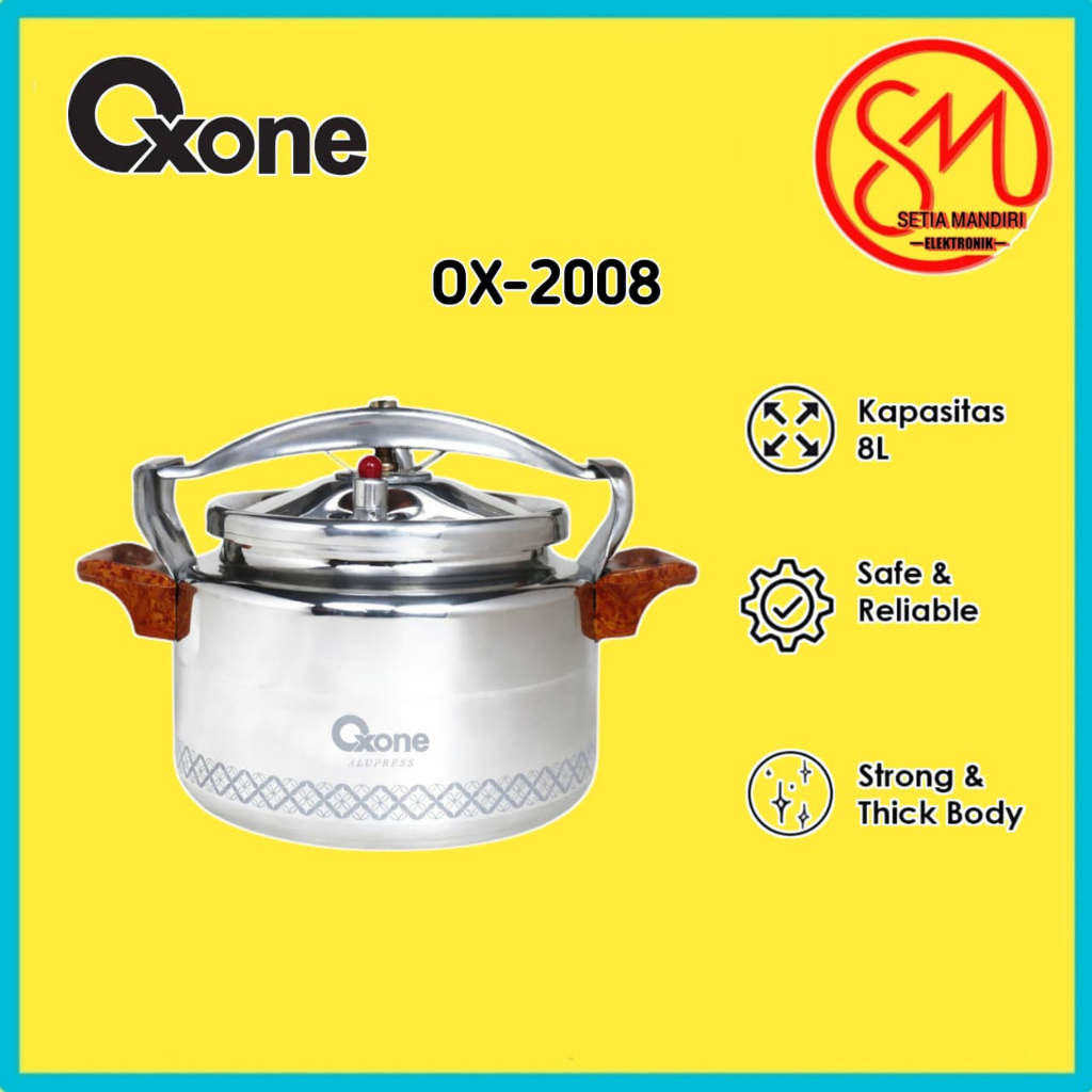 FLASH SALE OXONE Panci Presto Alumunium 8 Liter Pressure Cooker OX-2008 / Presto