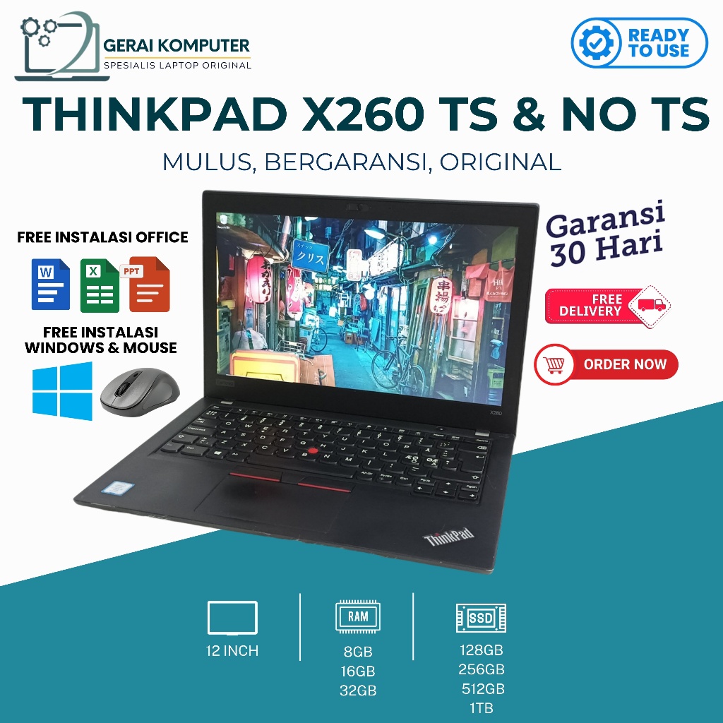 Lenovo Thinkpad X390 X260 X270 X280 Core i5 / i7 RAM 16GB SSD 512GB