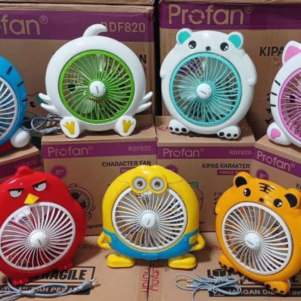Kipas Angin Listrik Karakter -Kipas Angin Mini Fan Karton