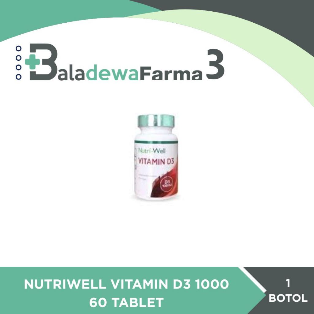 Nutriwell Vitamin D3 1000 IU 90 Softgel - Meningkatkan Sistem Imun & Kesehatan Tulang
