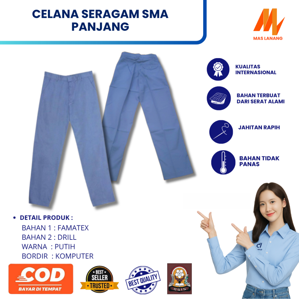CELANA SERAGAM SMA PANJANG MURAH | CELANA SMA CELANA SERAGAM SMA MURAH BAHAN PREMIUM