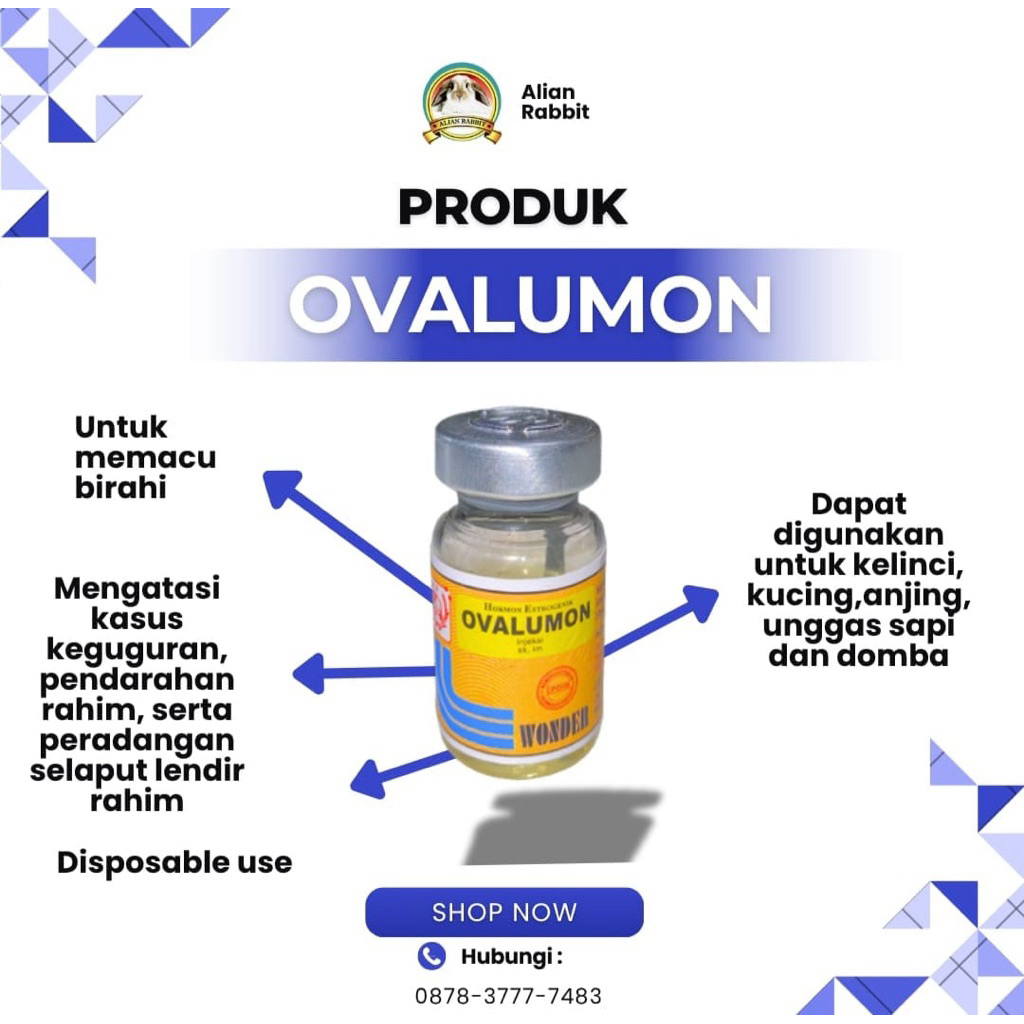 Ovalumon - Obat pemicu birahi kelinci kucing unggas sapi dsb