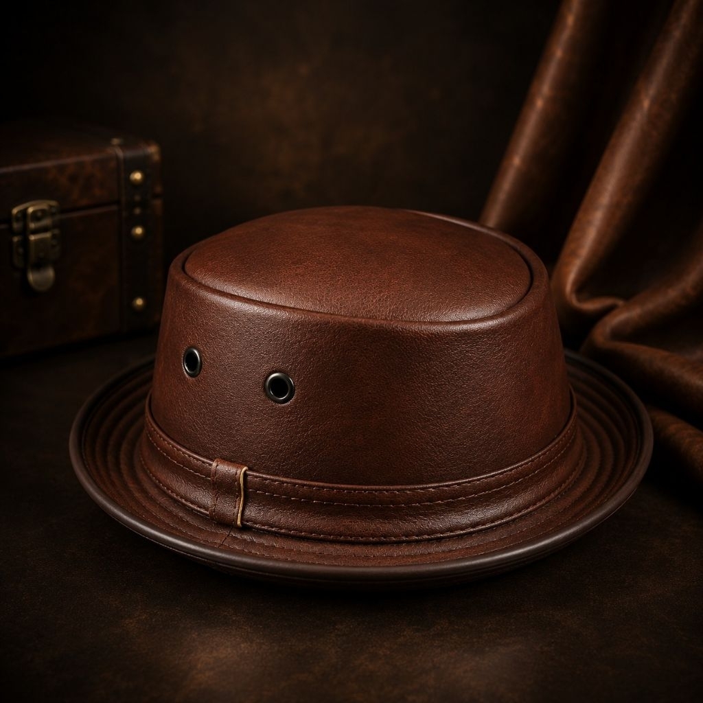 topi tompi kulit asli Garut • topi pedora kulit untuk pria elegant dan mewah