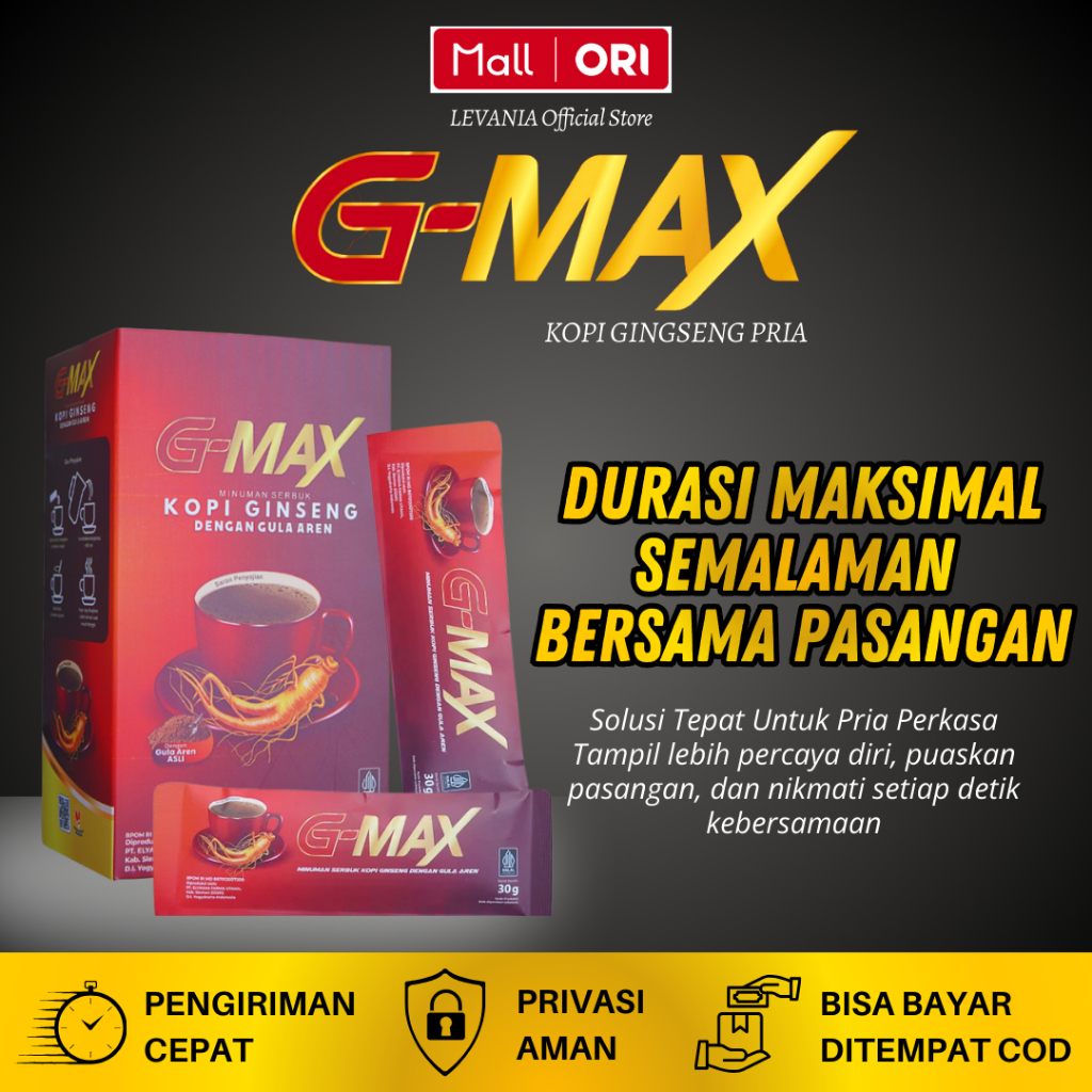 Kopi Gmax Original - Kopi Ginseng Kopi Penambah Stamina Pria Dewasa Origanal 1 Box 10 Sachet Sudah B
