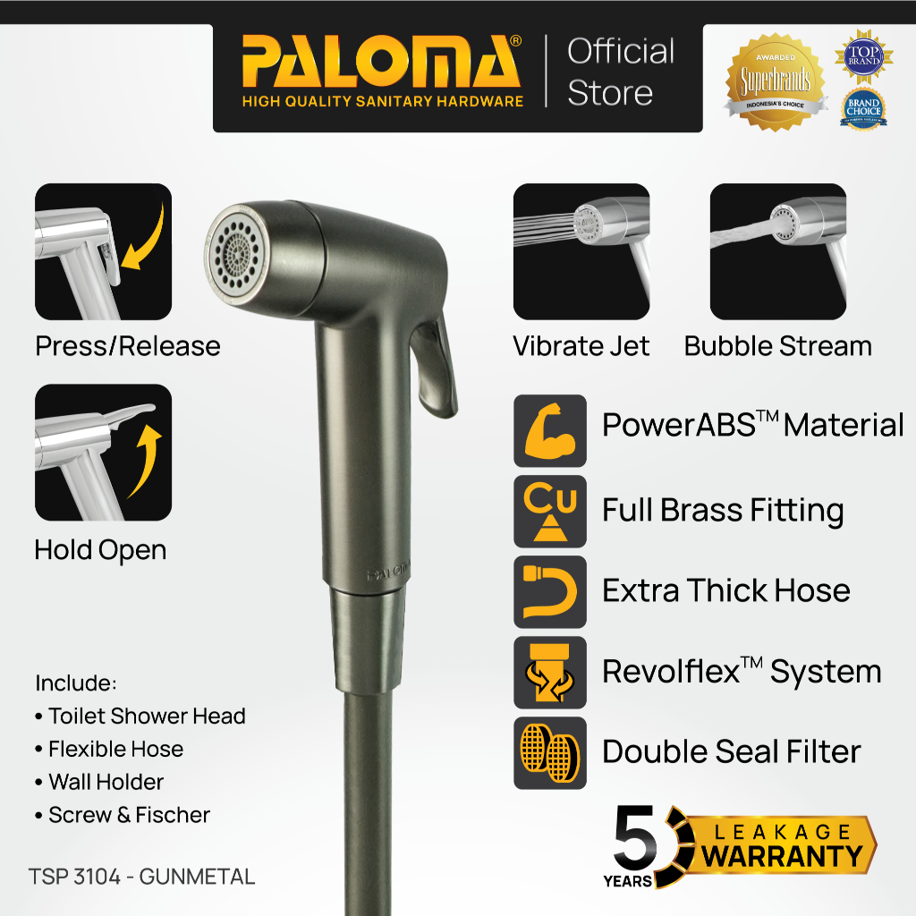 PALOMA TSP 3104 Toilet Shower Jet Washer Jet Shower Bidet Spray Semprotan Cebok Bilas Kloset Closet 