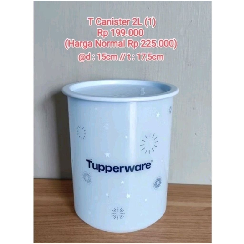 T CANISTER TUPPERWARE/ TOPLES KERIPIK 2LITER / TOPLES SUSU