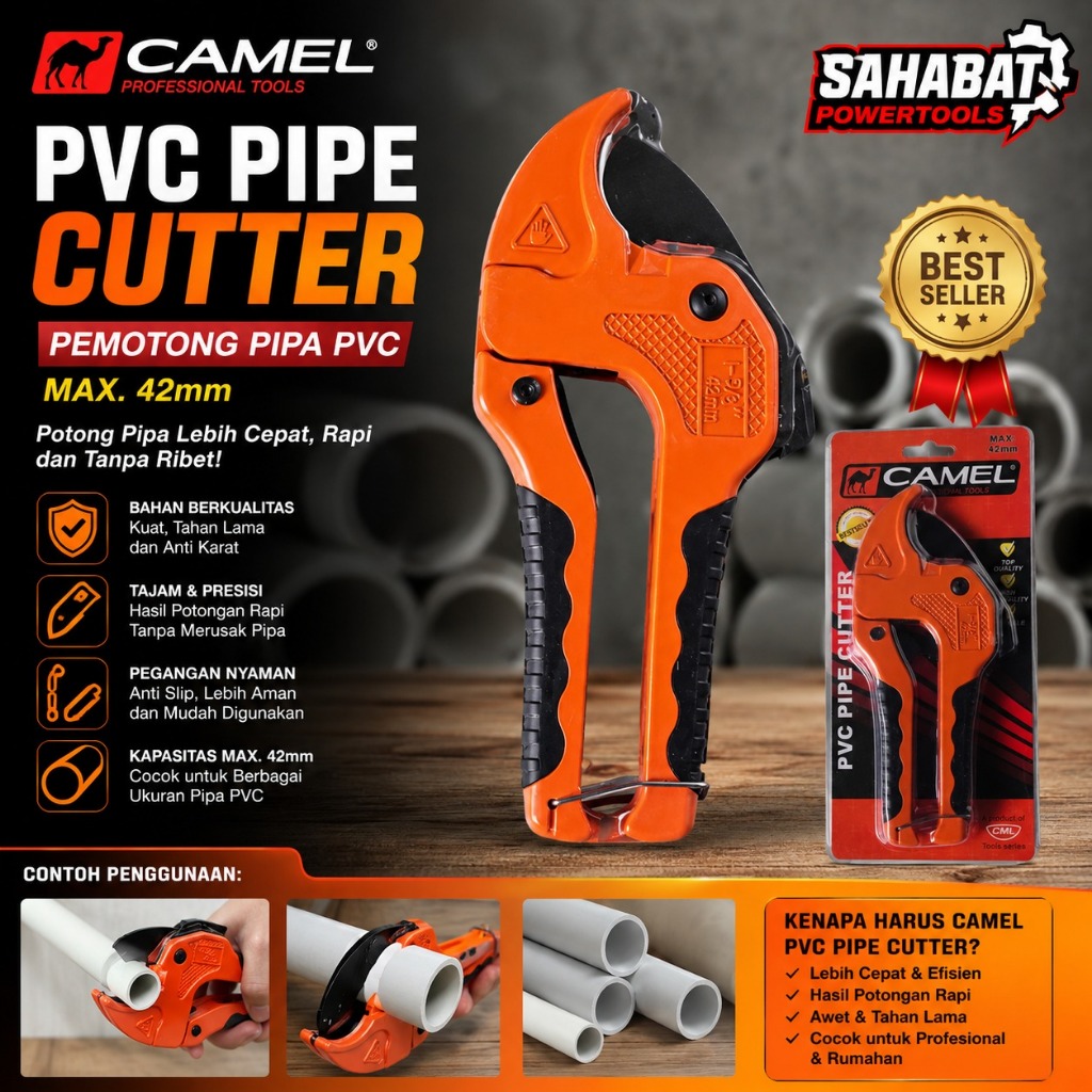 Gunting Pipa Camel Gunting Pipa Pvc 42mm Gunting Paralon Gunting Potong Pipa Camel Pemotong Pipa