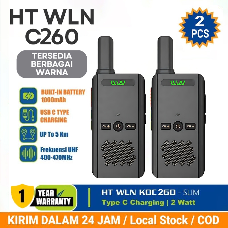 HT Mini Walkie Talkie WLAN C260 Hitam Jarak 5KM Suara Jernih Handy Talky Outdoor Indoor