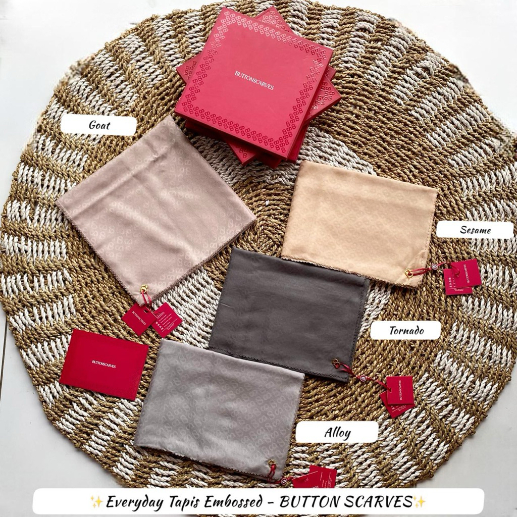 BUTTONSCARVES - Everyday Tapis Emboss - Scarf Segi Empat