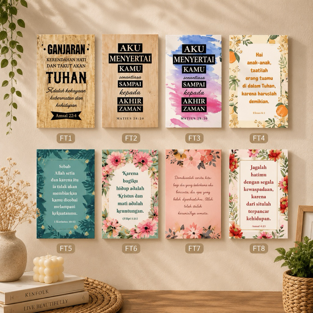 HIASAN DINDING  KRISTEN PAJANGAN POSTER KAYU PAJANGAN DINDING AYAT ALKITAB