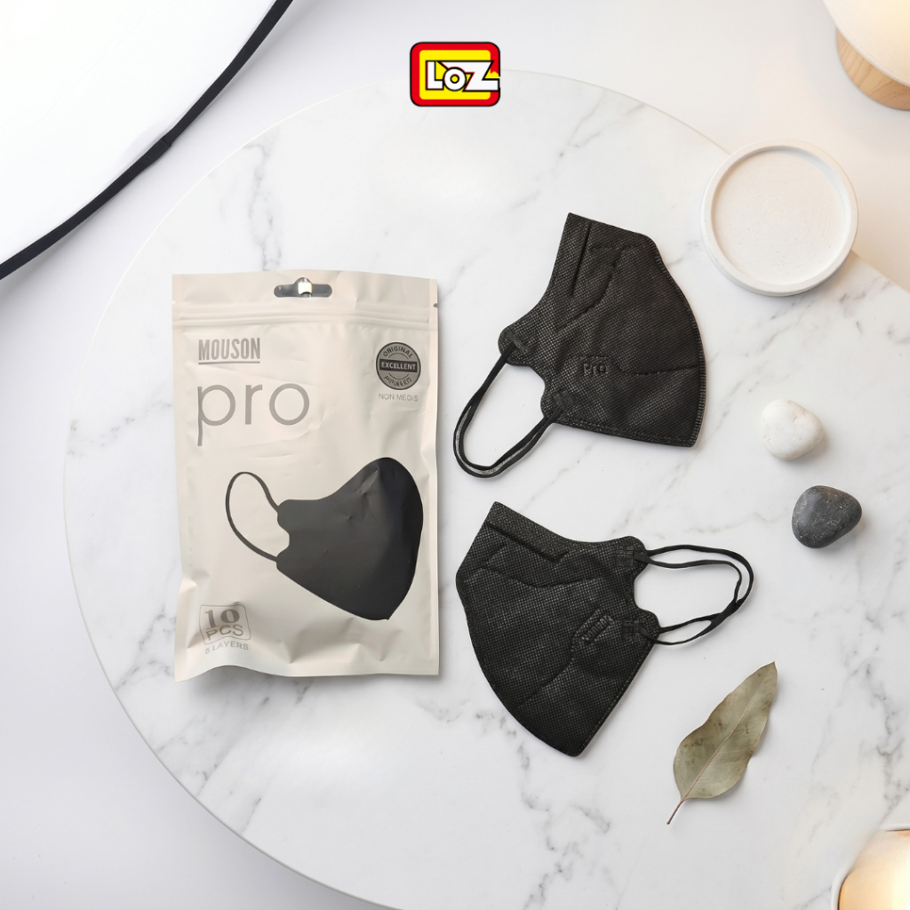 Masker Duckbill Pro - Hitam Mouson KN95 Pro Dewasa Isi 10pcs
