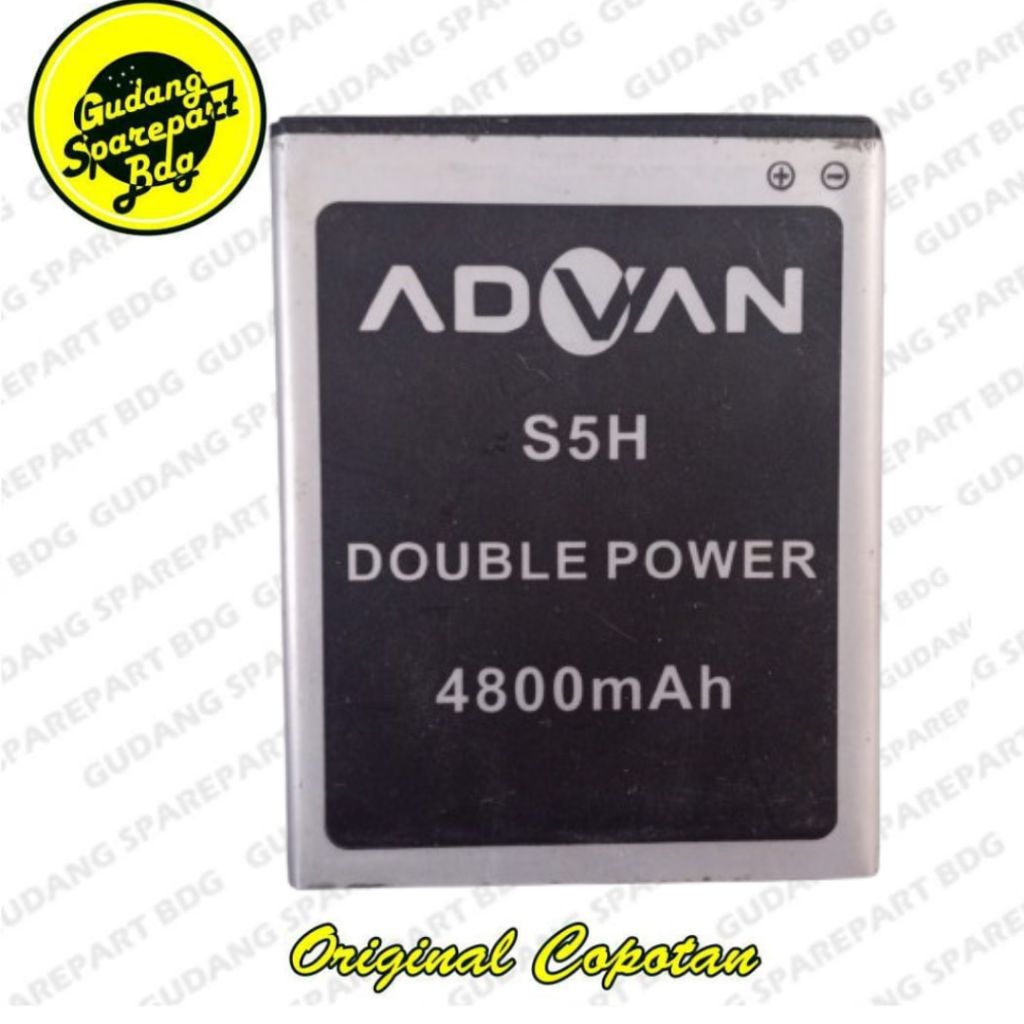 Baterai Advan S5H DOUBLE POWER 4800mAh Second Copotan