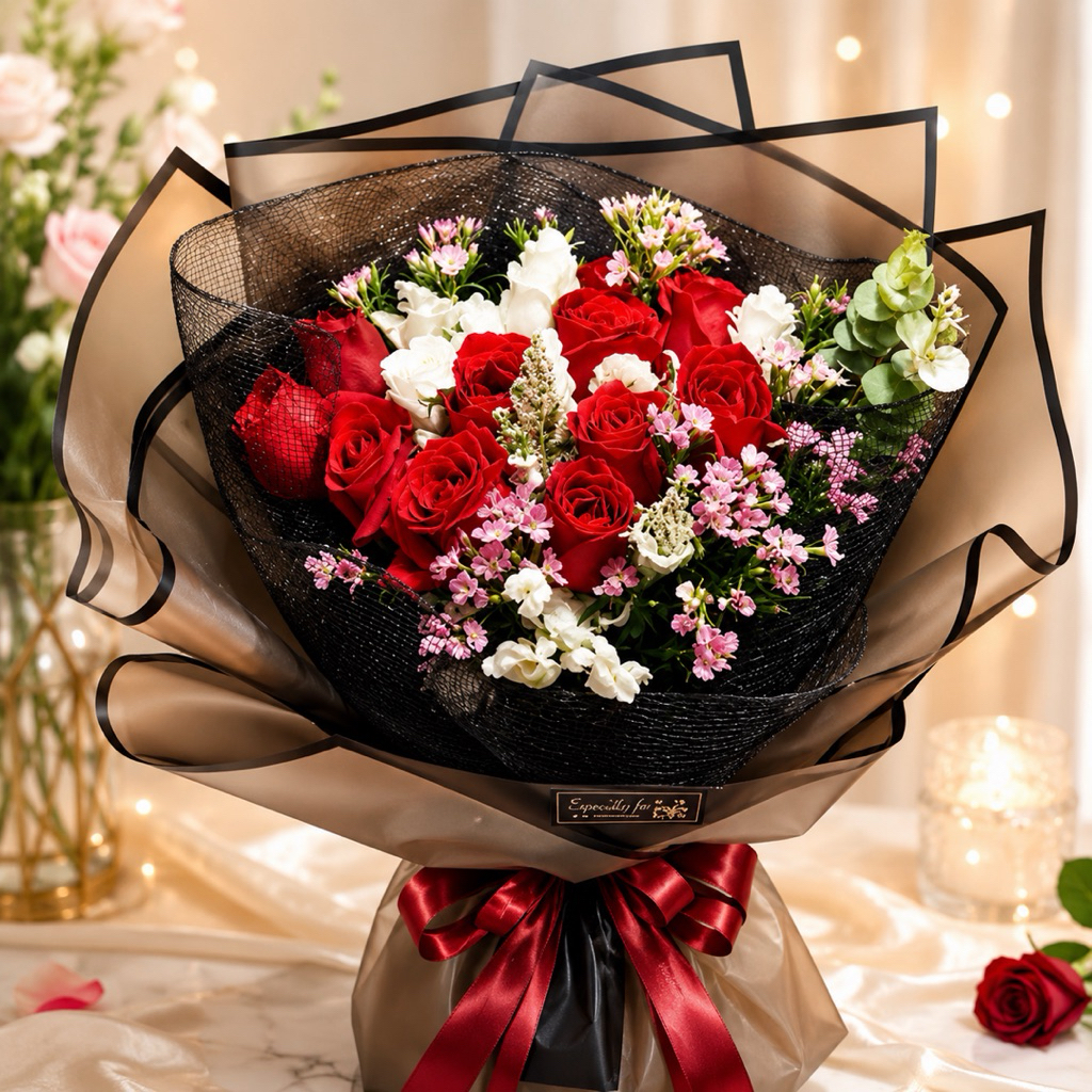 ( 5 Lembar ) TRANSLUCENT LINE EDGE - FLOWER WRAPPING PAPER CELLOPHANE EDGE MATTE TRANSLUCENT