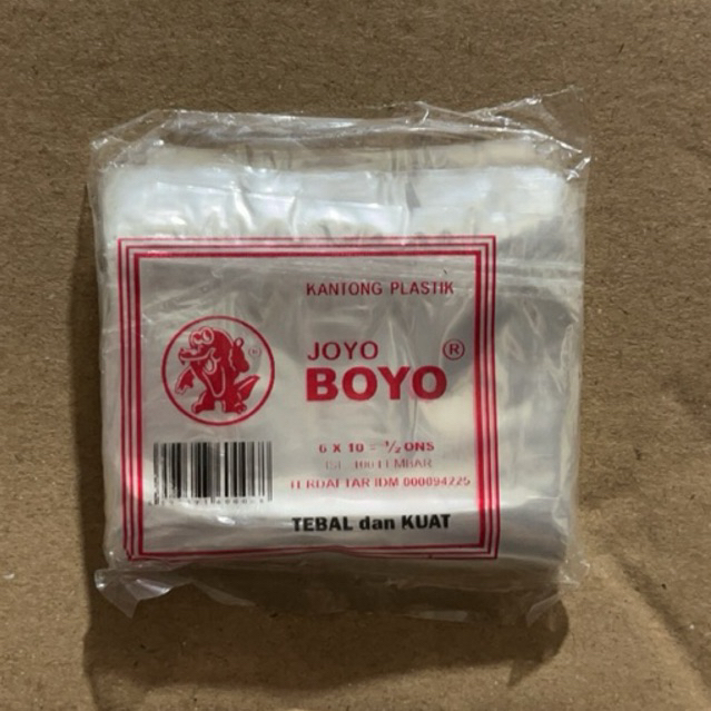 Kantong Plastik PP Joyo Boyo Bening 0,5 Ons 6x10 isi 100lbr/pack