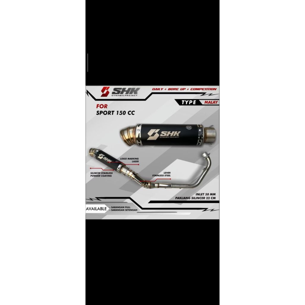 Kenalpot shk original Malaysia style untuk Jupiter mx old,new,king