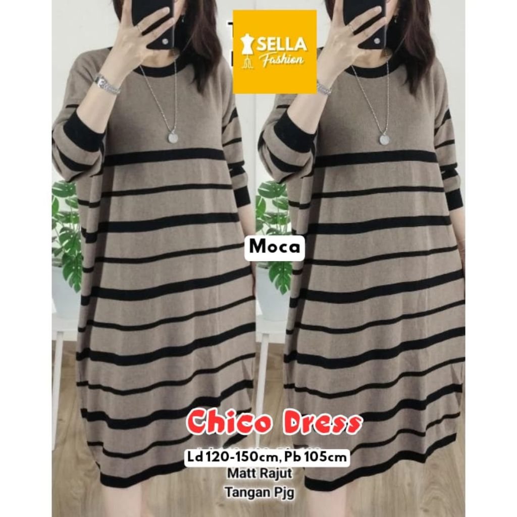READY COD CHICO TUNIK RAJUT JUMBO TERBARU TUNIK JUMBO PREMIUM ATASAN WANITA JUMBO