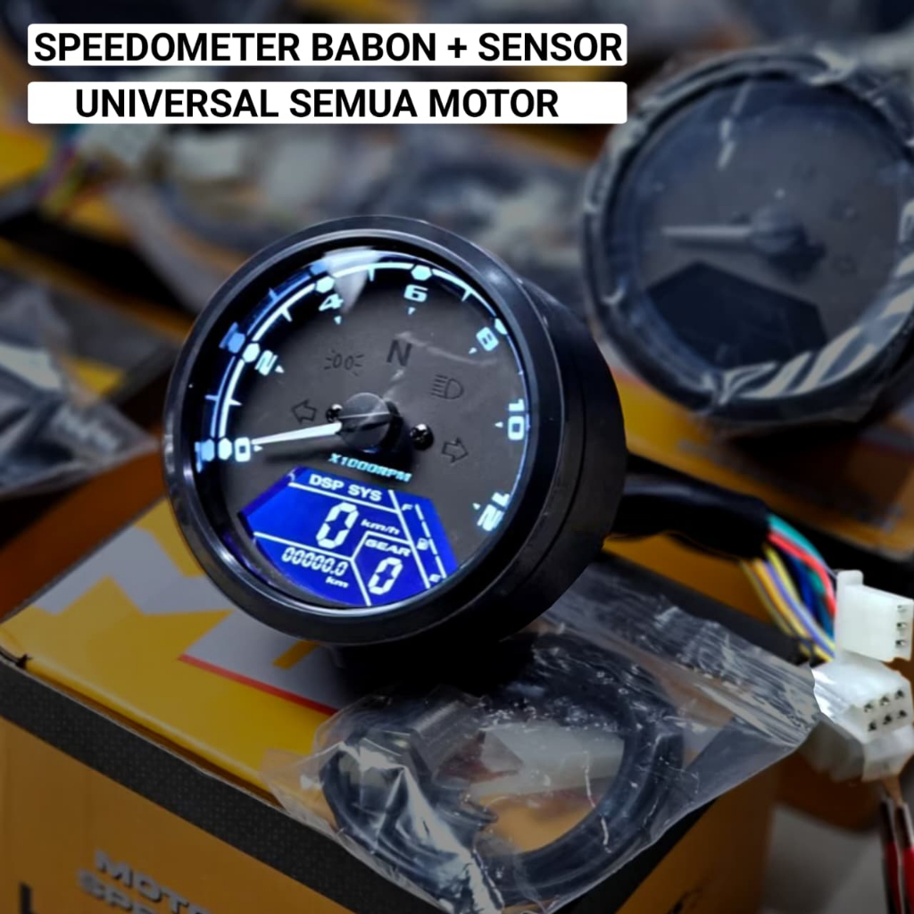SPEEDOMETER BULAT KILOMETER LED DIGITAL FULL INDIKATOR KOMPLIT SPEEDO METER BABON BULAT JAPSTYLE HAR