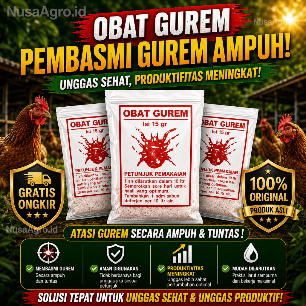 OBAT GUREM - Pembasmi Gurem Ampuh | Unggas Sehat, Produktifitas Meningkat