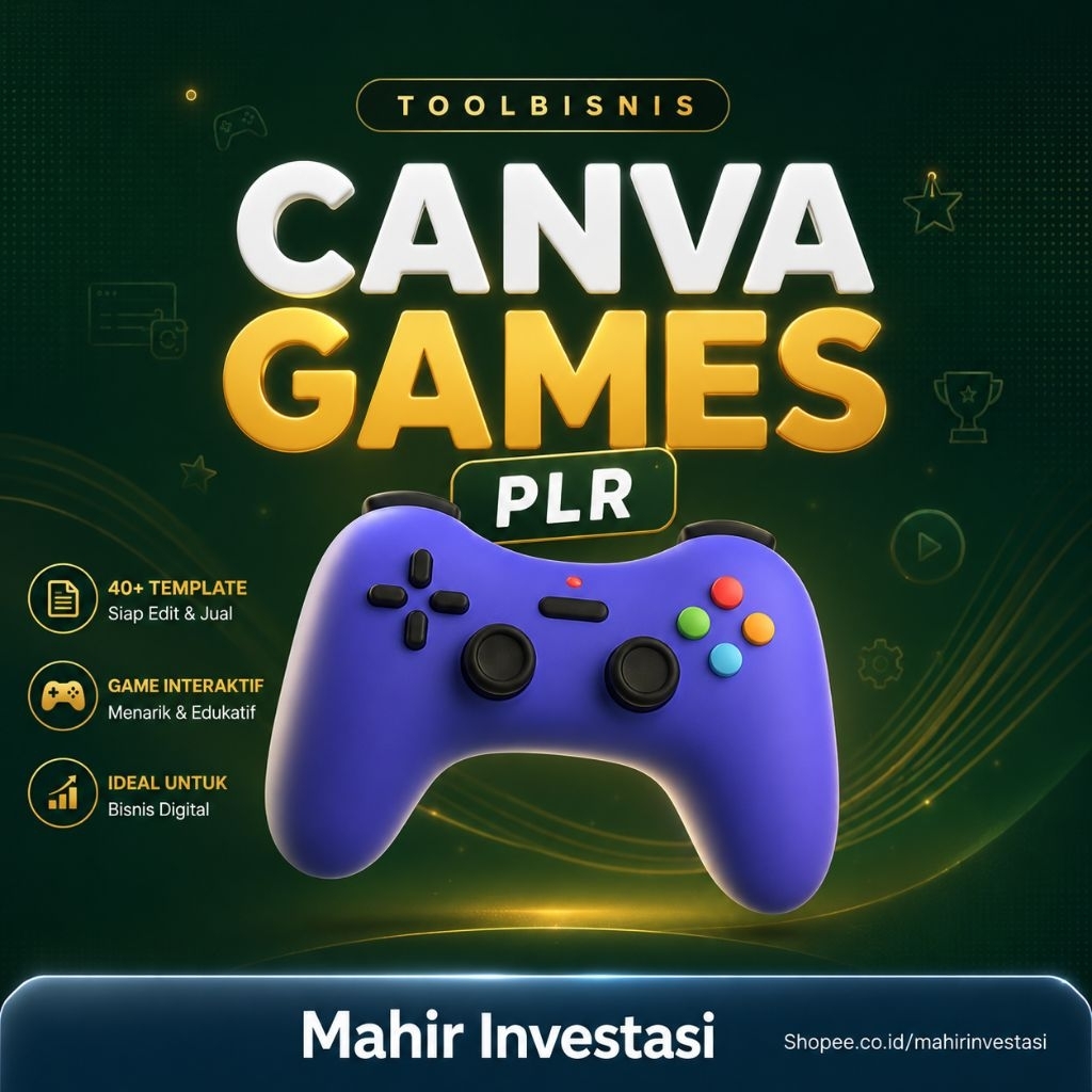 PLR Canva Games 2025 - 40+ Template dan Ecourse Game Interaktiv Siap Edit Dan Jual Menggunakan Canva