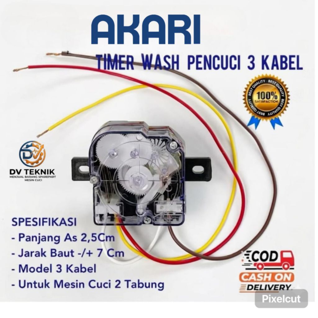 TIMER WASH MESIN CUCI AKARI 2 TABUNG 3 KABEL / TIMER MESIN CUCI AKARI