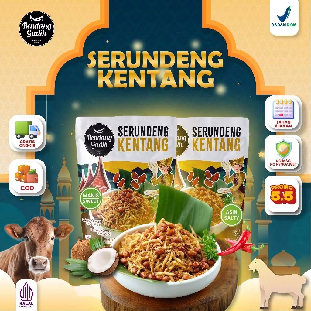 Serundeng Kentang - Rendang Gadih Makanan Siap Saji Khas Minang Asli Padang Payakumbuh