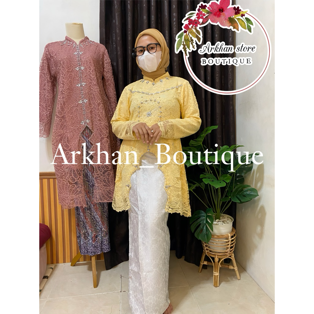 Free hijab - kebaya moderen brokat syella /kebaya moderen bahan brokat/kebaya wisuda moderen fiona