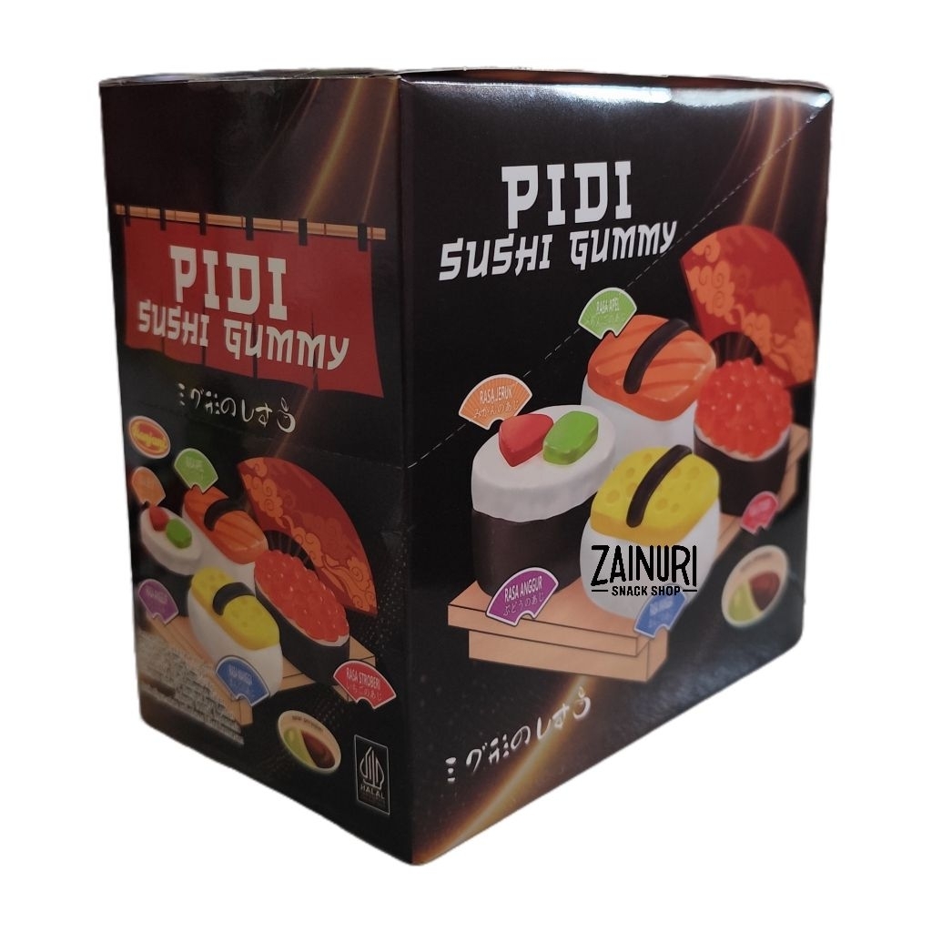 Ranjani Pidi Sushi Gummy Permen Jeli Bentuk Sushi Unik 1 Box Isi 12 pcs x 18gr Halal Viral