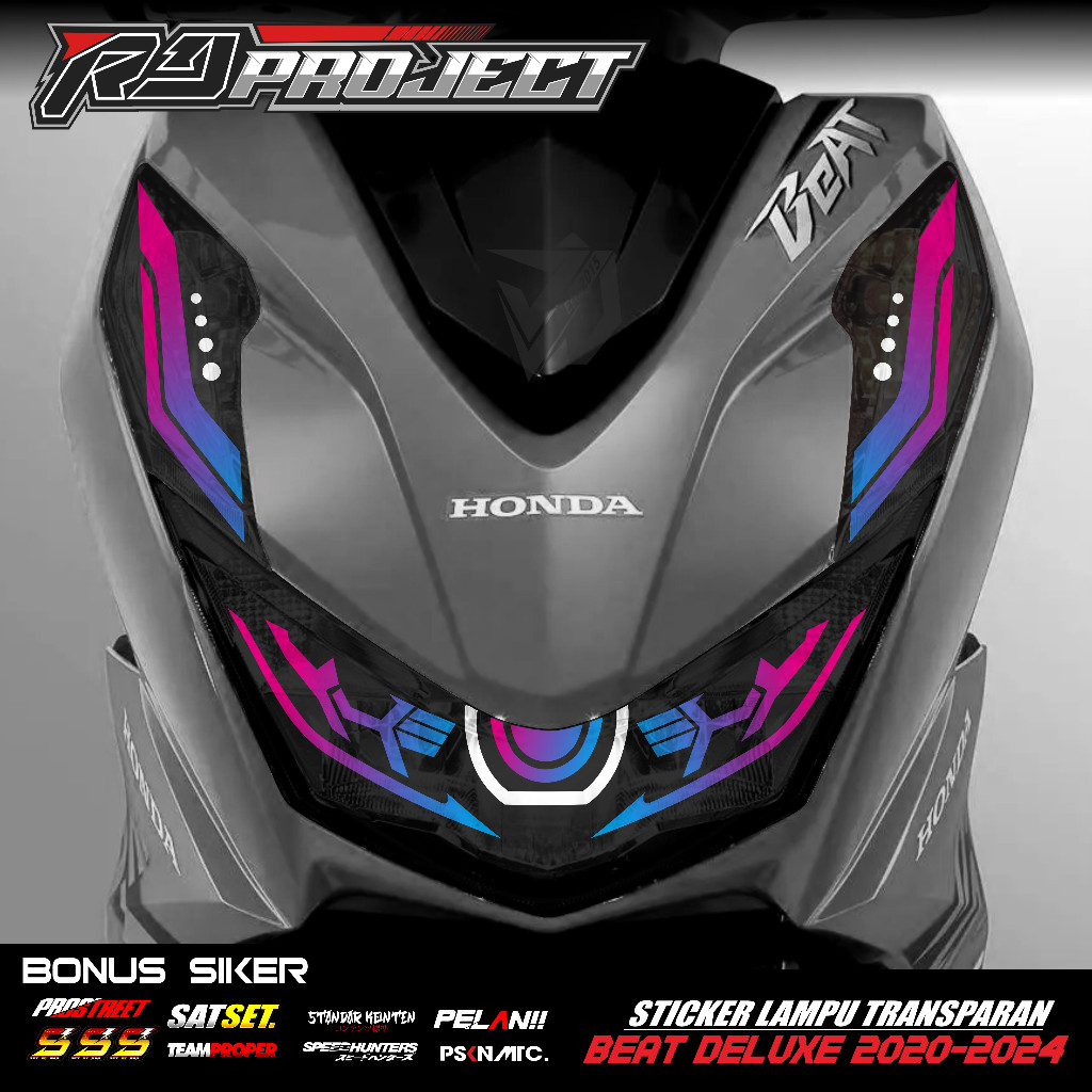 STICKER VARIASI LAMPU ALIS MOTOR BEAT DELUXE 2020 2021 2022 2023 - STICKER LAMPU ALIS DEPAN BEAT NEW