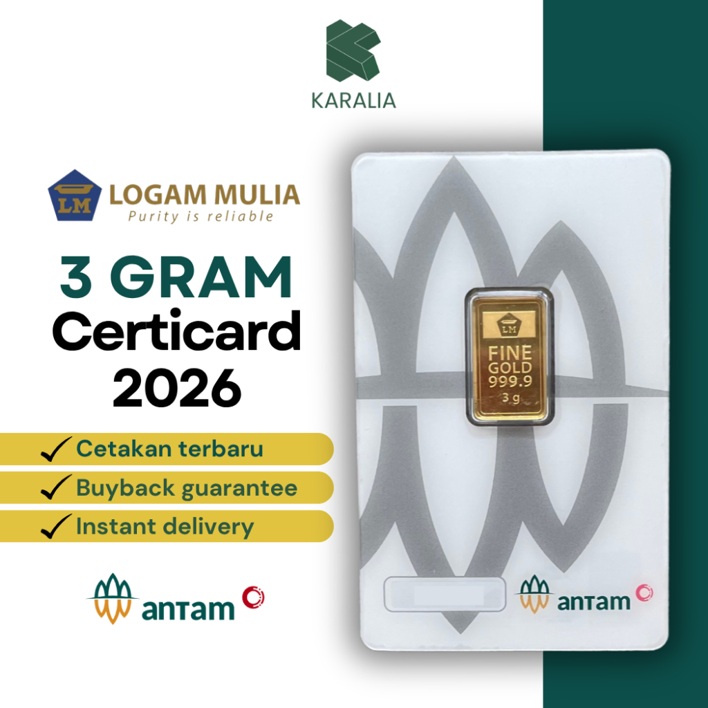 ANTAM – (LM) Logam Mulia Emas Antam 3 Gram Emas Murni 999.9
