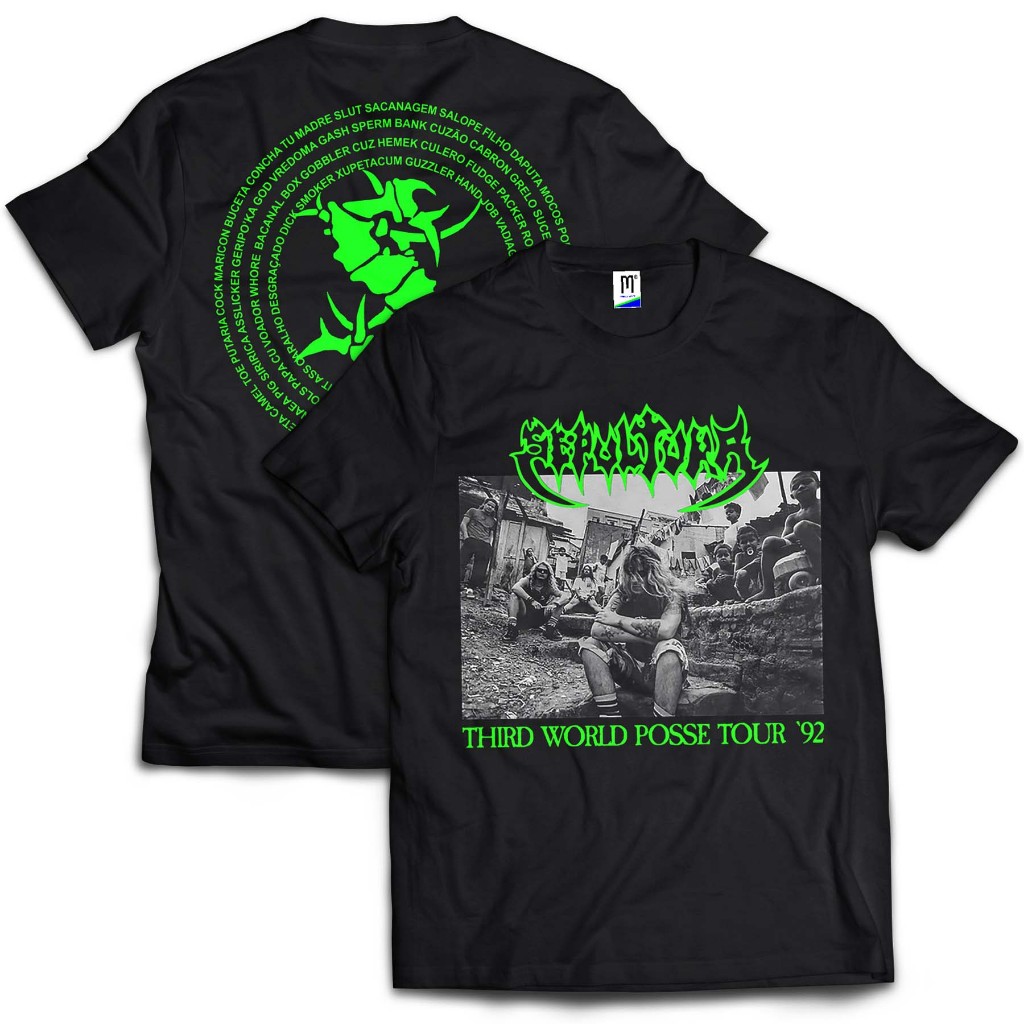 T-Shirt Kaos SEPULTURA - THIRD WORLD POSSE TOUR 92 | kaos band | kaos Botlag|