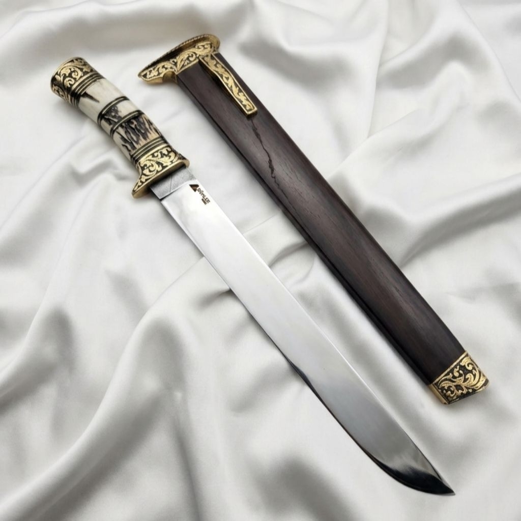 JURAGAN PISAU TJIBATOE | Golok Premium sembelih Bohler n695 35cm tanduk rusa