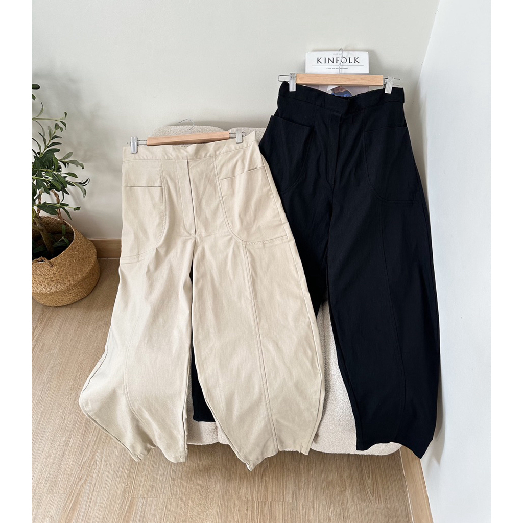 Efabric - Maru Barrel Pants | Celana Soft Jenas Wanita Panjang | Celana Jeans