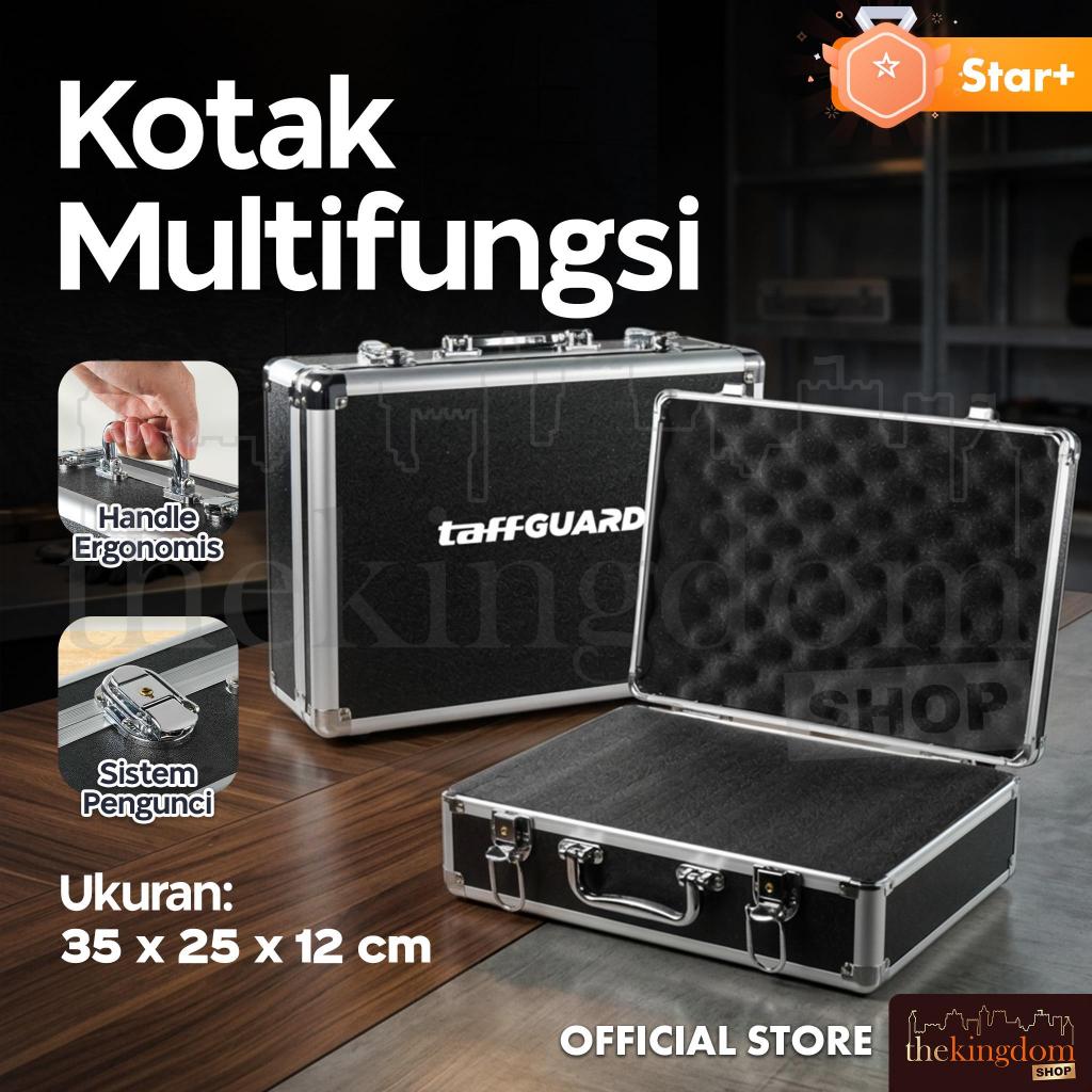 Taffguard LE01 Portable Aluminium Tool Box Medium Black Kotak Besar Pelindung Busa Multifungsi Serba