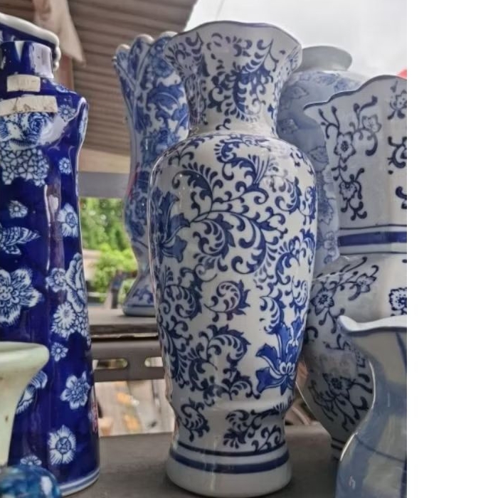 Vas bunga guci pajangan keramik/guci vas tinggi 30 cm motif bunga