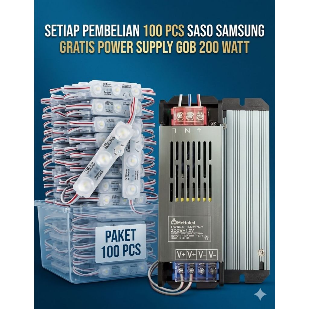 BUY 100PCS LED MODULE SASO SAMSUNG 5730 GET 1 PCS POWER SUPPLY GOB 200W