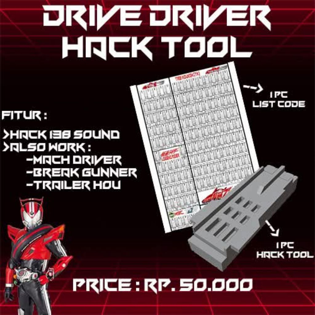ALAT HACK TOOL DX DRIVE DRIVER KAMEN RIDER MACH SHIFTCAR SHIFT CAR