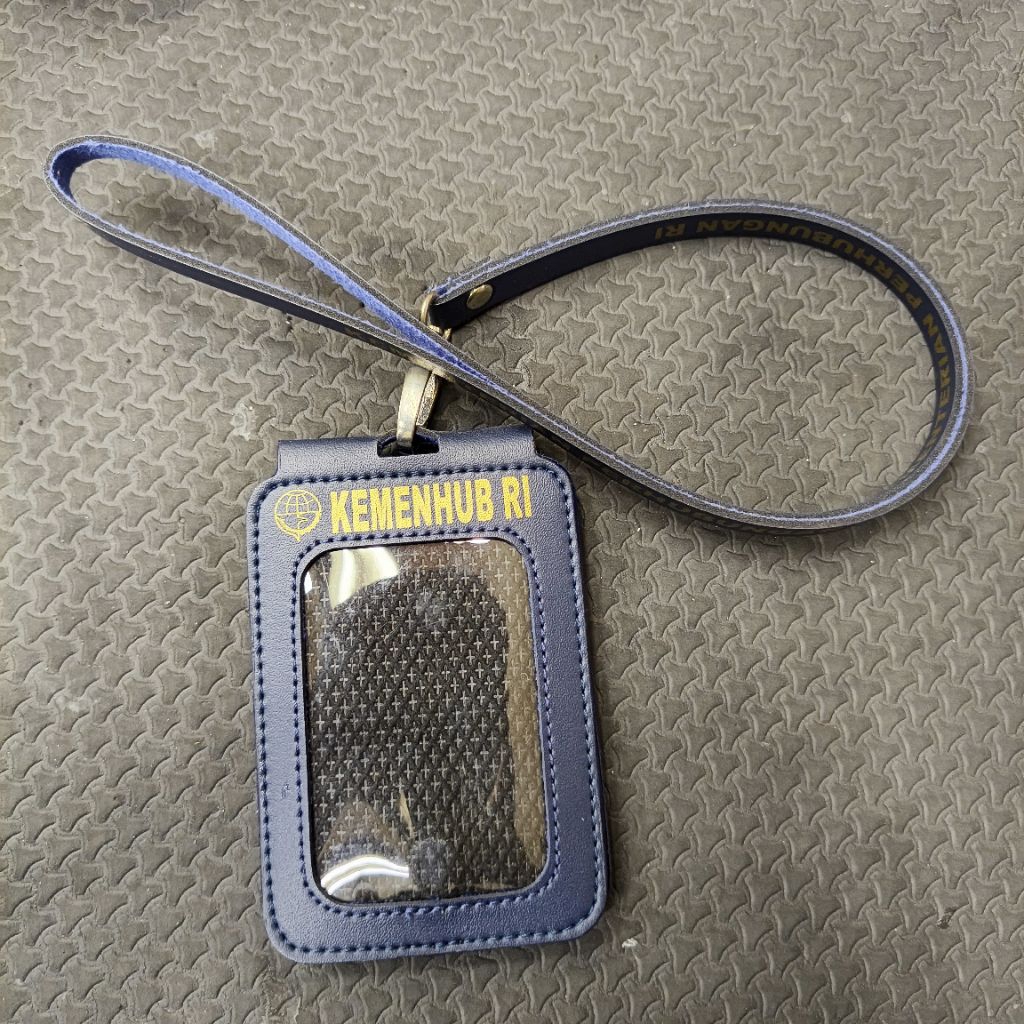Lanyard Kulit Kemenhub RI Dongker / Lanyard Kemenhub RI / Lanyard Kulit Kemenhub / Lanyard Kemenhub 