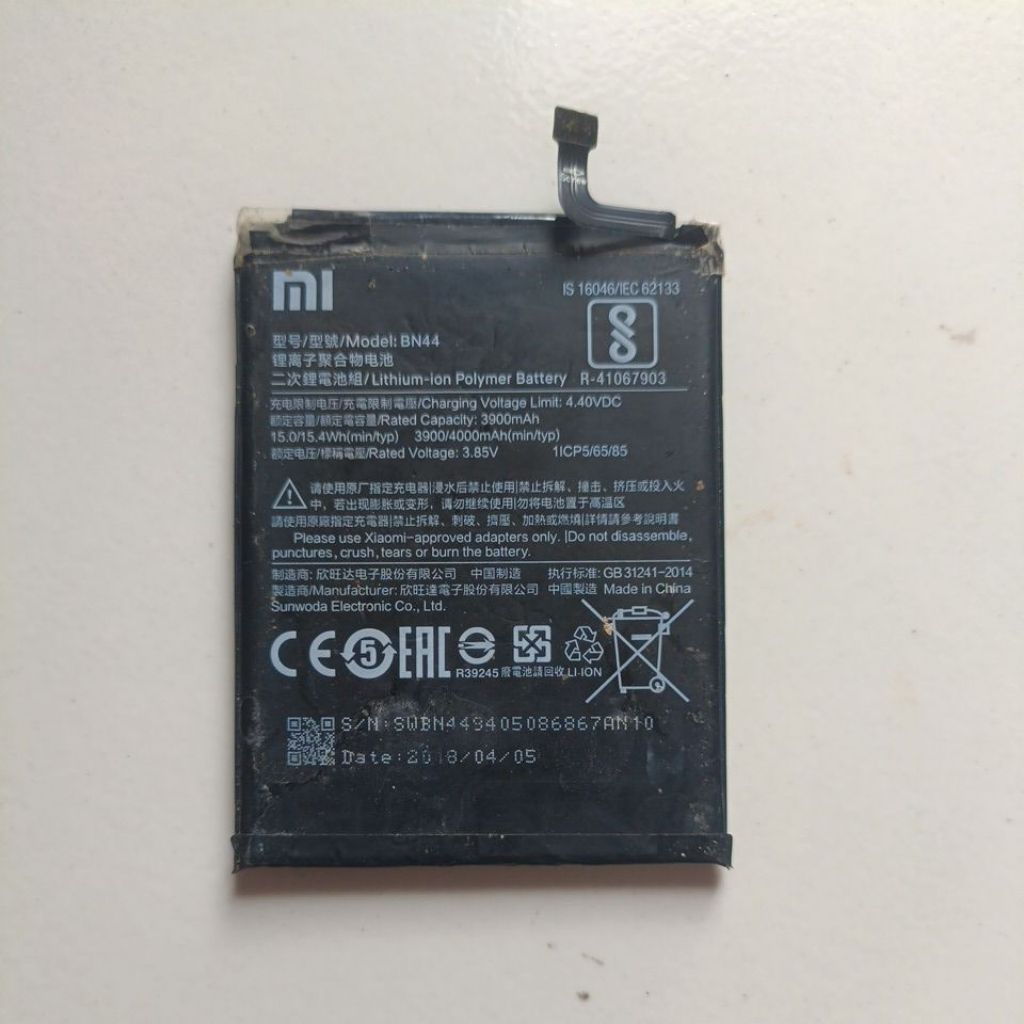 Baterai Redmi 5 plus ( Bn44 ) original copotan