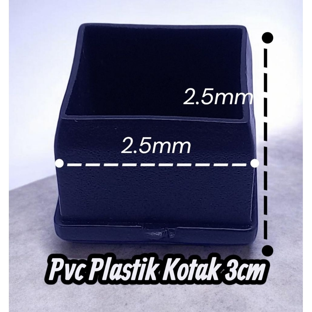PVC Plastik Kotak 3cm Penutup Ujung Pipa Hollow