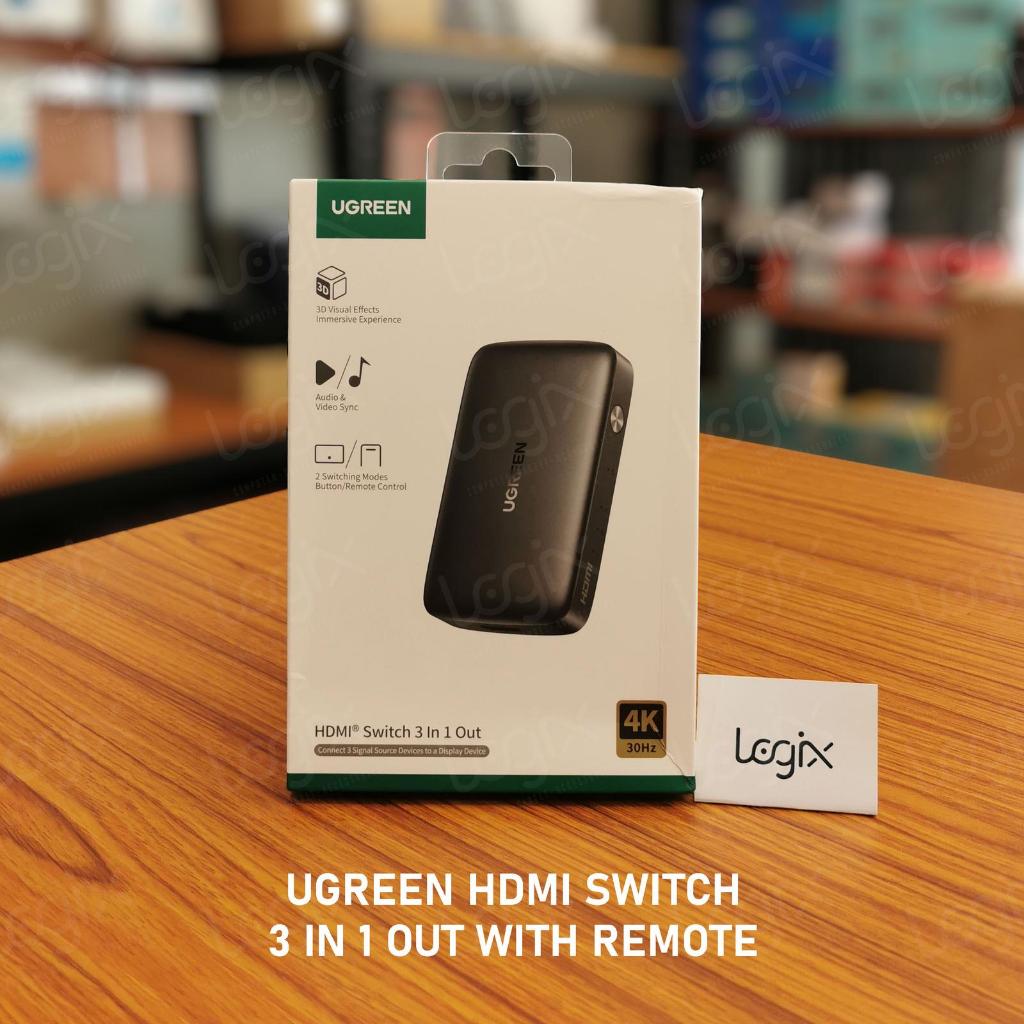 UGREEN HDMI Switcher 3 in 1 out 4K With Remote Control - 80125