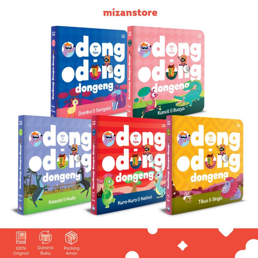 Noura Kids Seri Odong-Odong Dongeng: Domba Serigala - Kancil Buaya - Keledai Kuda - Kura-kura Kelinc