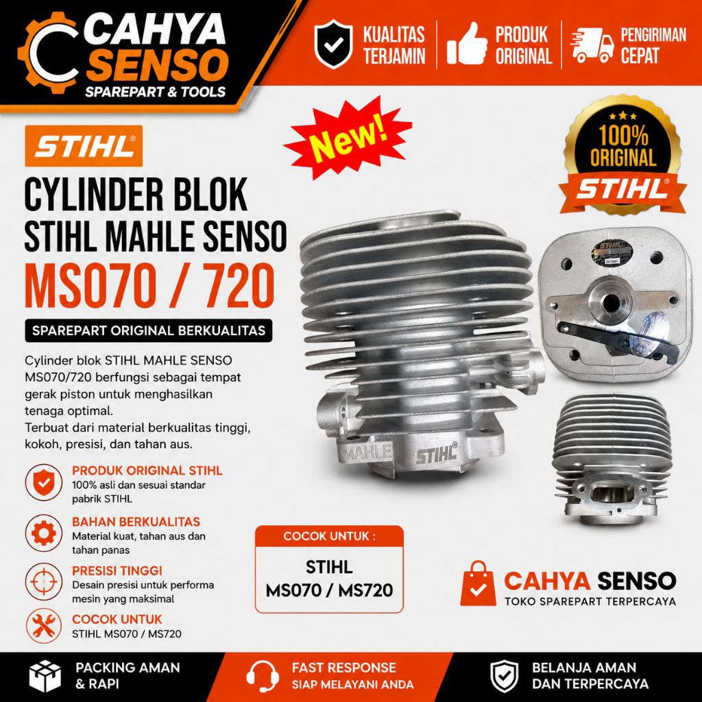 Cylinder blok stihl mahle senso ms070/720 senso gergaji kayu