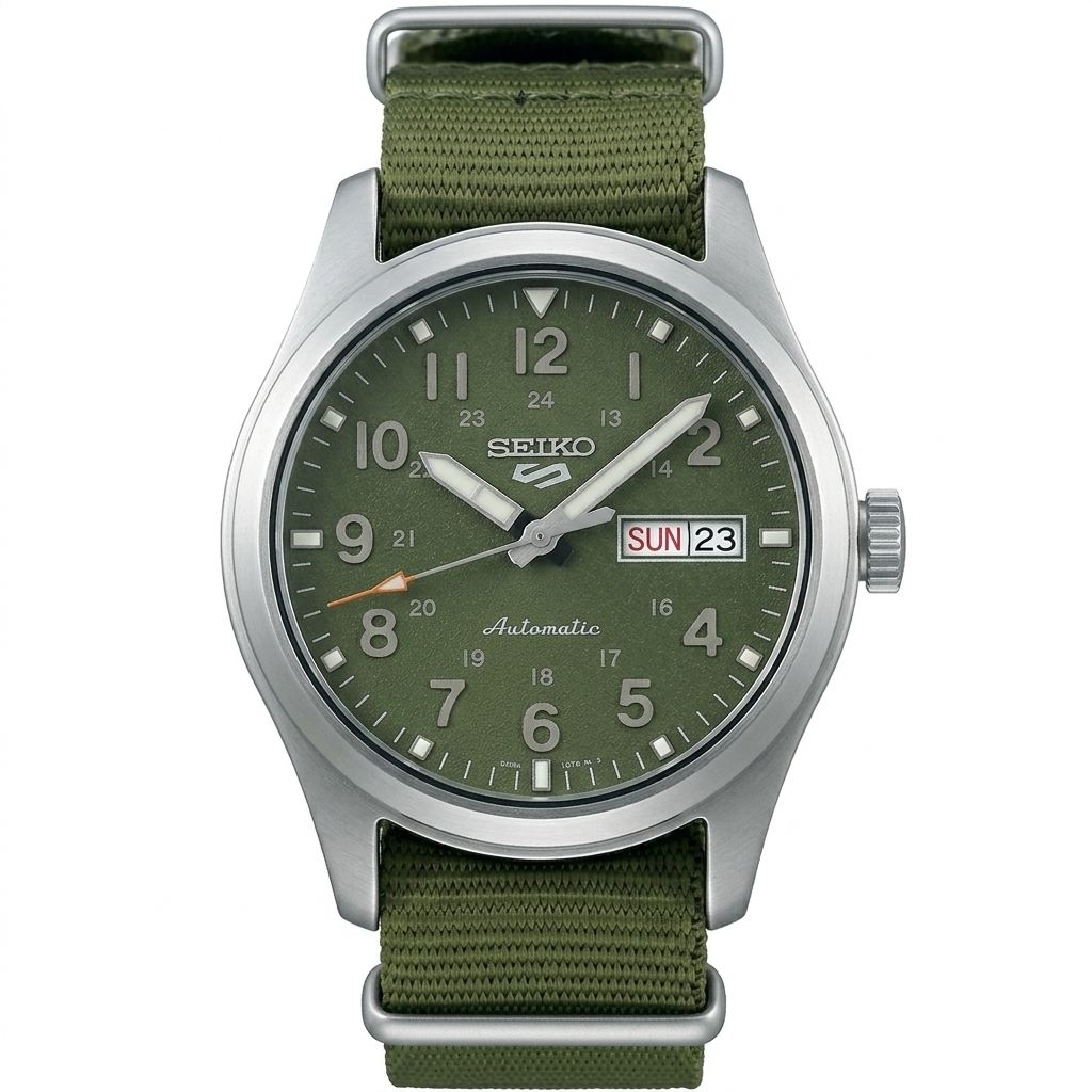 Jam Tangan Seiko SRPG33K1 Tali Pasasut Hijau Dasar Hijau Cowok
