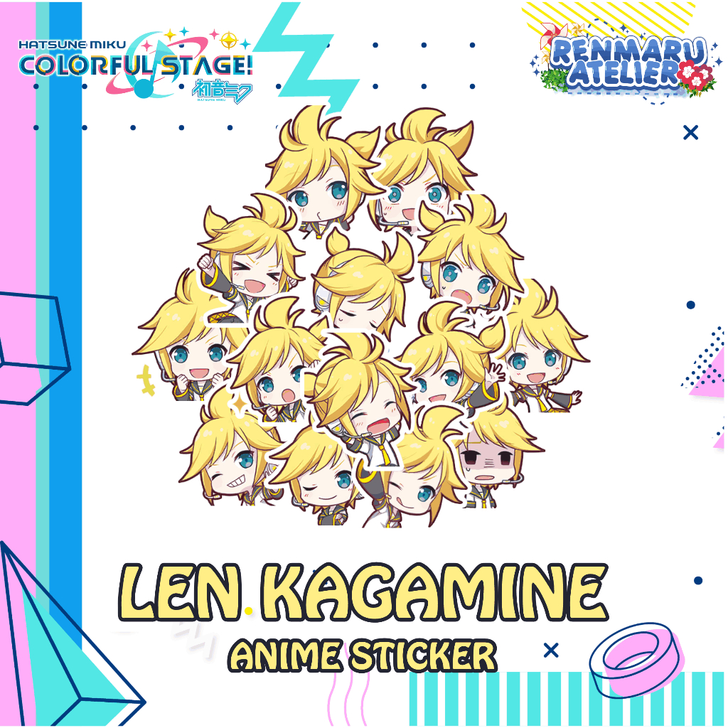 Stiker Anime Game Project Sekai LEN KAGAMINE | Stiker Laptop HP