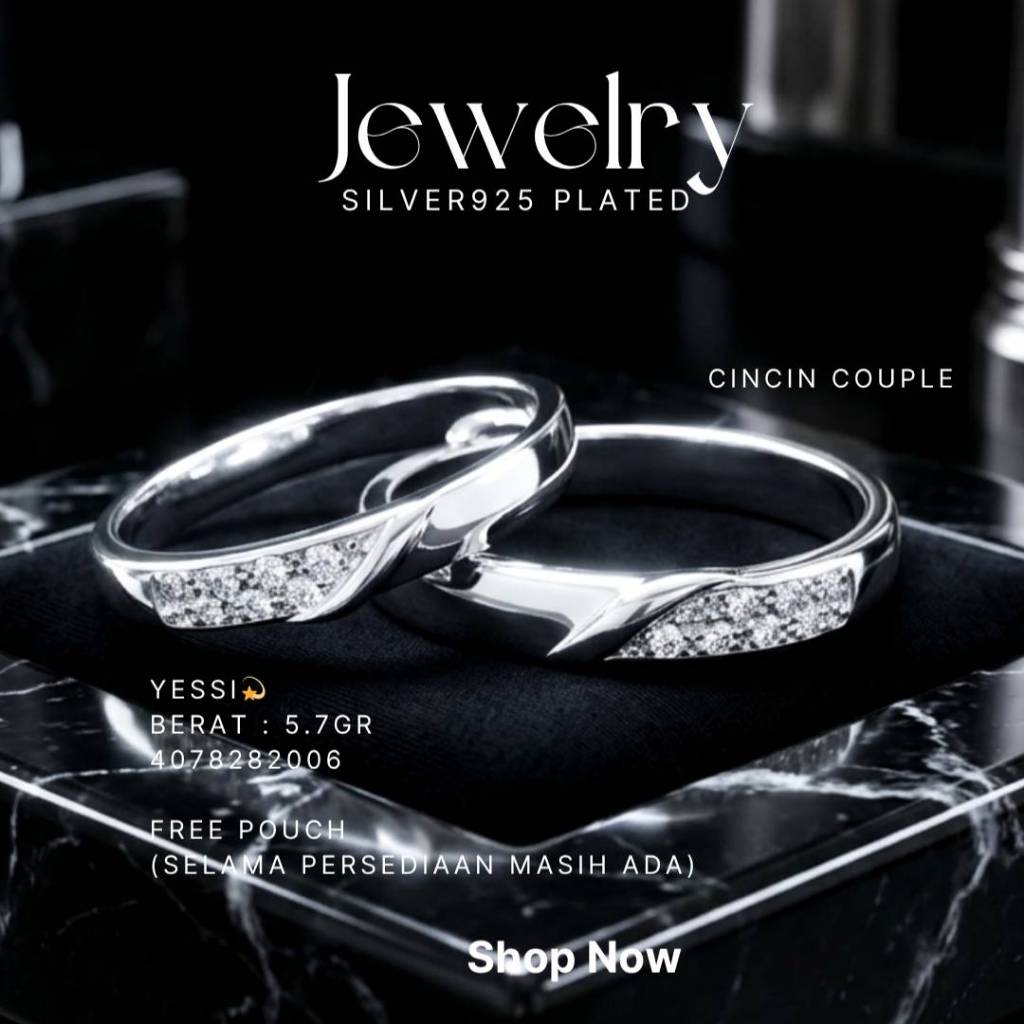 Cincin Couple Unik Asli Silver925 RG52