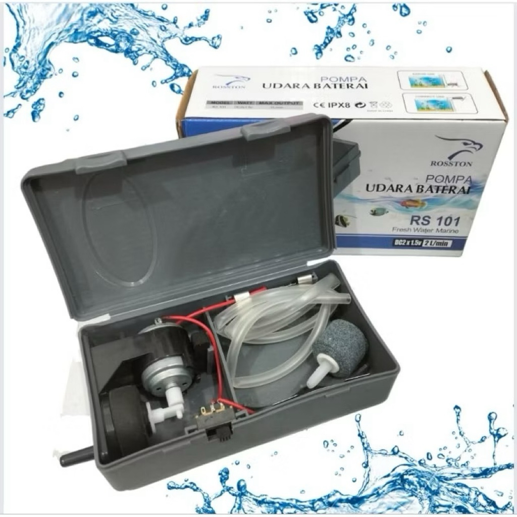 Aerator aquarium batre baterai rosston 101 aerator batre aquarium kolam ikan