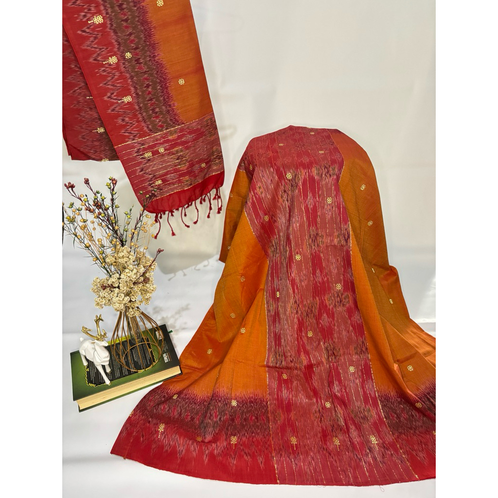 Setelan Kain Tenun | Blongket Palembang | Songket Cantik