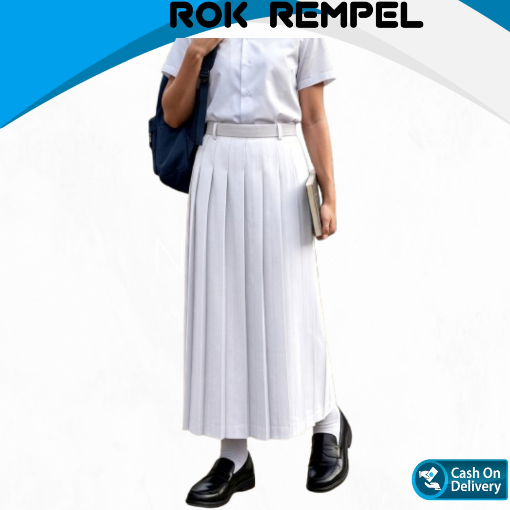 ROK REMPEL PUTIH PASKIBRA SERAGAM SEKOLAH SMP SMA SMK POLOS PANJANG